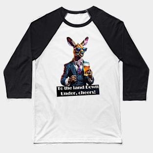 Kangaroo with a glass of beer Baseball T-Shirt